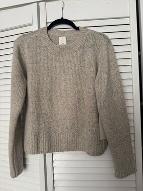 NWT Joie Light Beige/warm Grey Cashmere Crewneck Sweater L